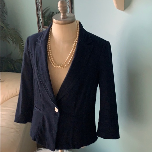 White House Black Market denim blue jean jacket